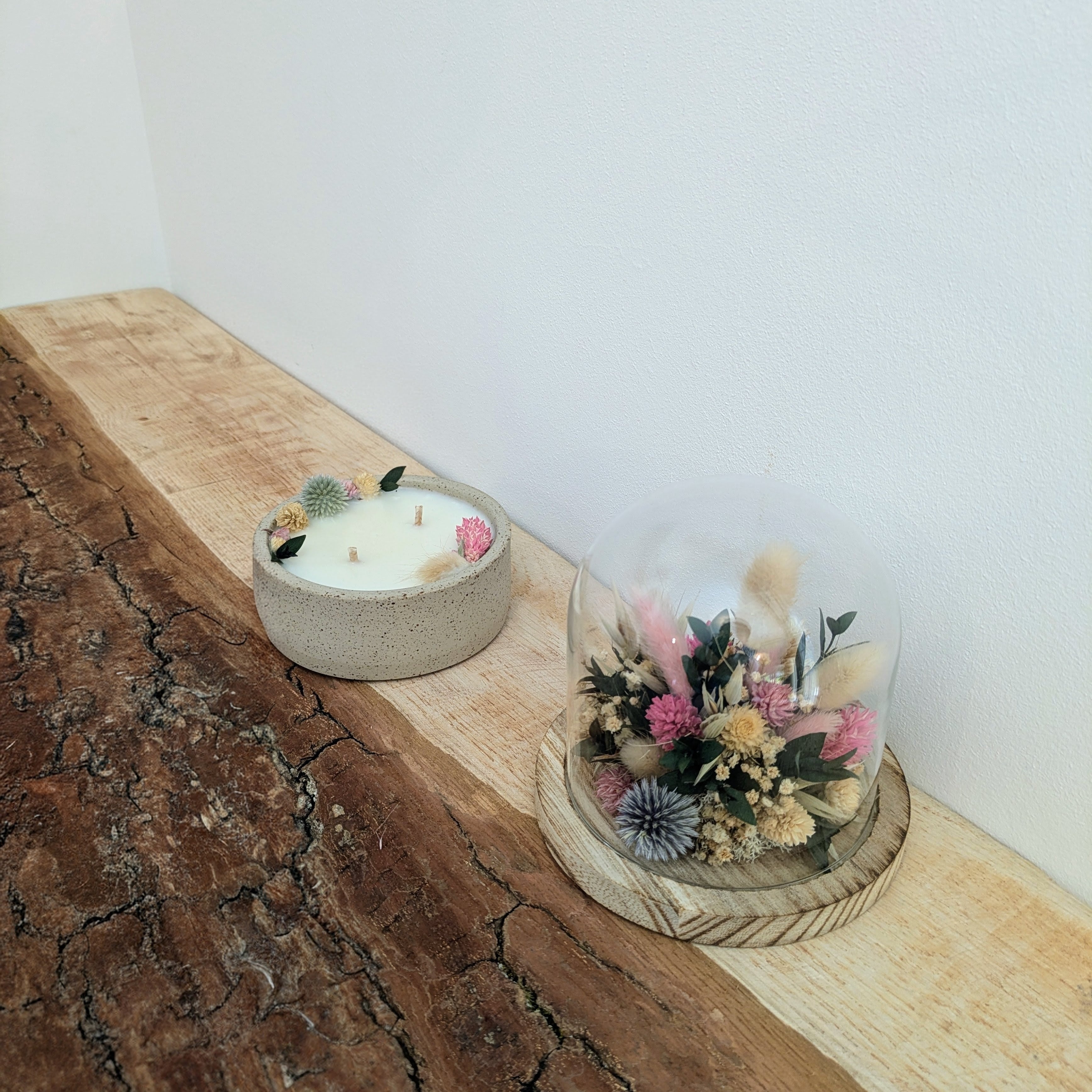 Bougie et cloche florales