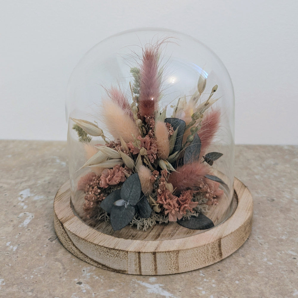 Cloche fleurie terracotta