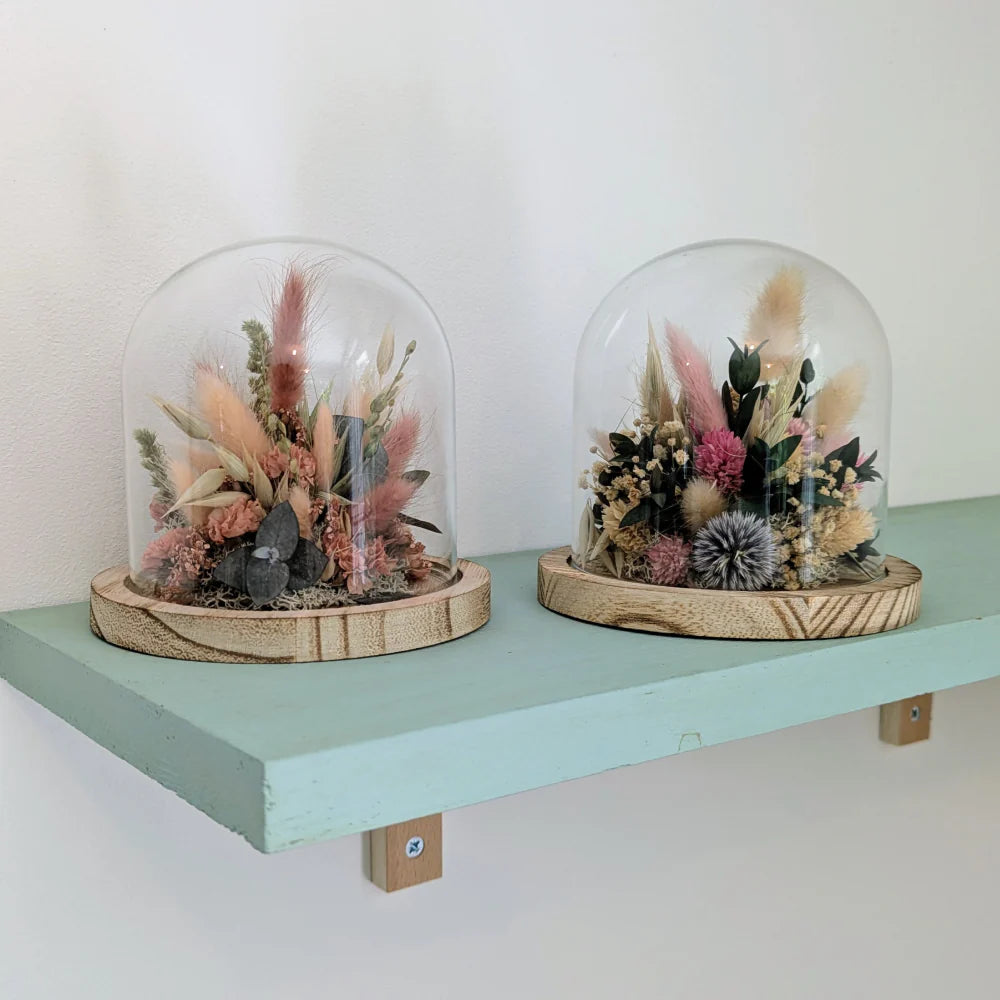Cloche fleurs séchées