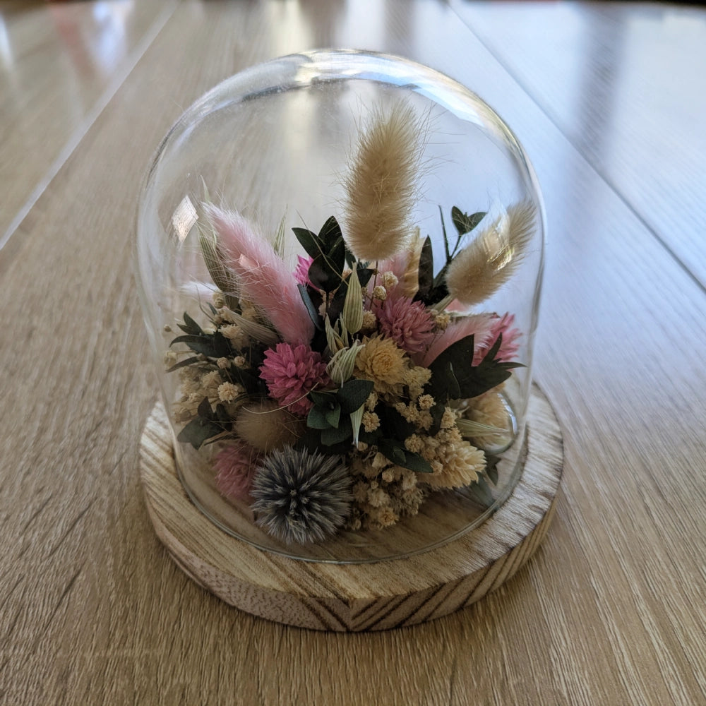 Cloche fleurs séchées - Le pont des amours