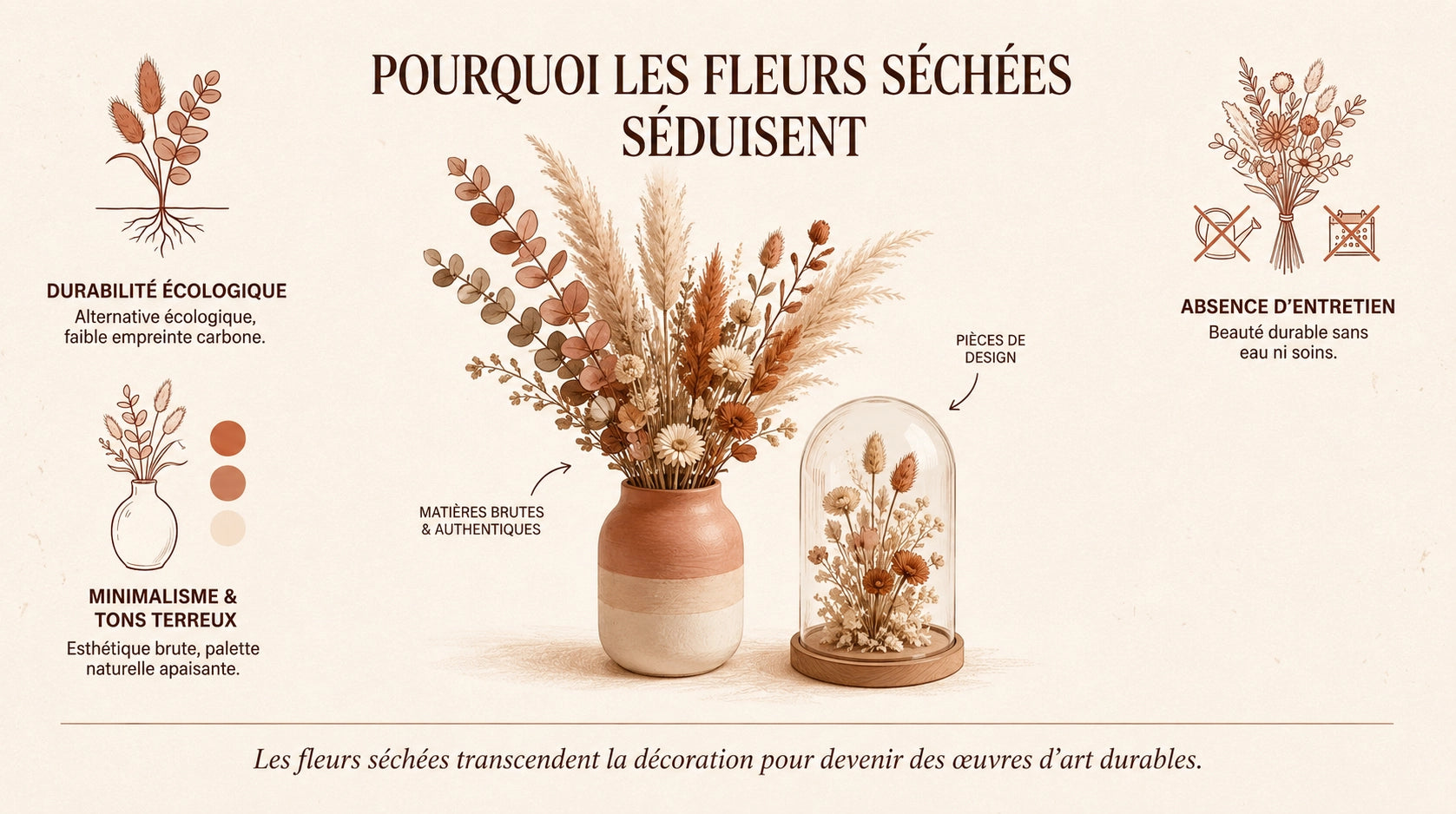 Pourquoi les fleurs séchées séduisent ?